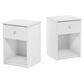 HOMLUX 1-Drawer Modern Nightstand with Knob Handle in White (Set of 2), , large