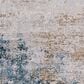 Surya Solar 6"7" x 9"6" Sky Blue, Dark Blue, Saffron, White, Gray and Charcoal Area Rug, , large