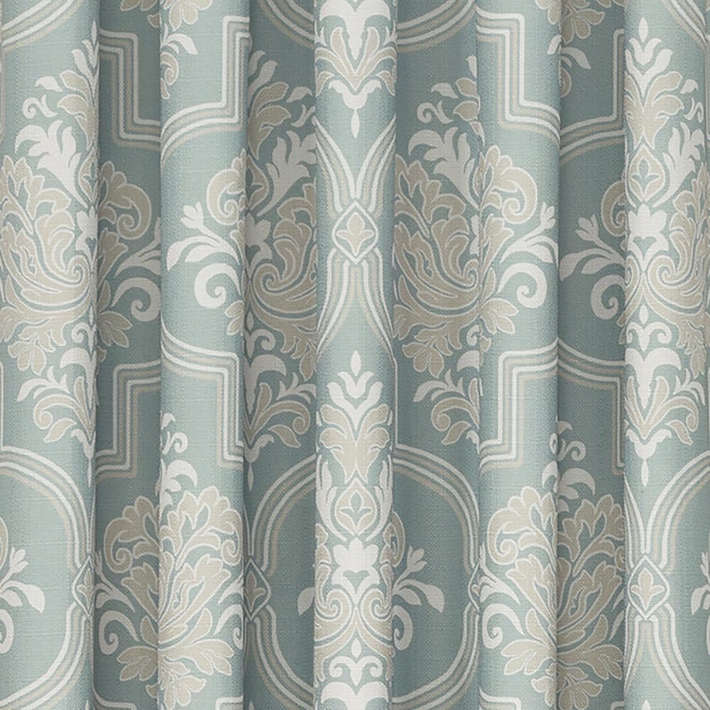 J. Queen New York Tranquility 84&quot; x 50&quot; Window Panel Pair in Aqua, Cream and Gold, , large