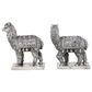 Maple and Jade Eclectic Resin Llama Sculpture in Silver (Set of 2), , large