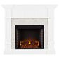 Southern Enterprises Engo Electric Convertible Corner Fireplace in Fresh White/Rustic White Faux Stone, , large