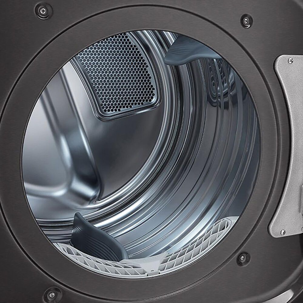 LG 9 Cu. Ft. Smart Wi-Fi Enabled Front Load Gas Dryer with TurboSteam in Black Steel, , large