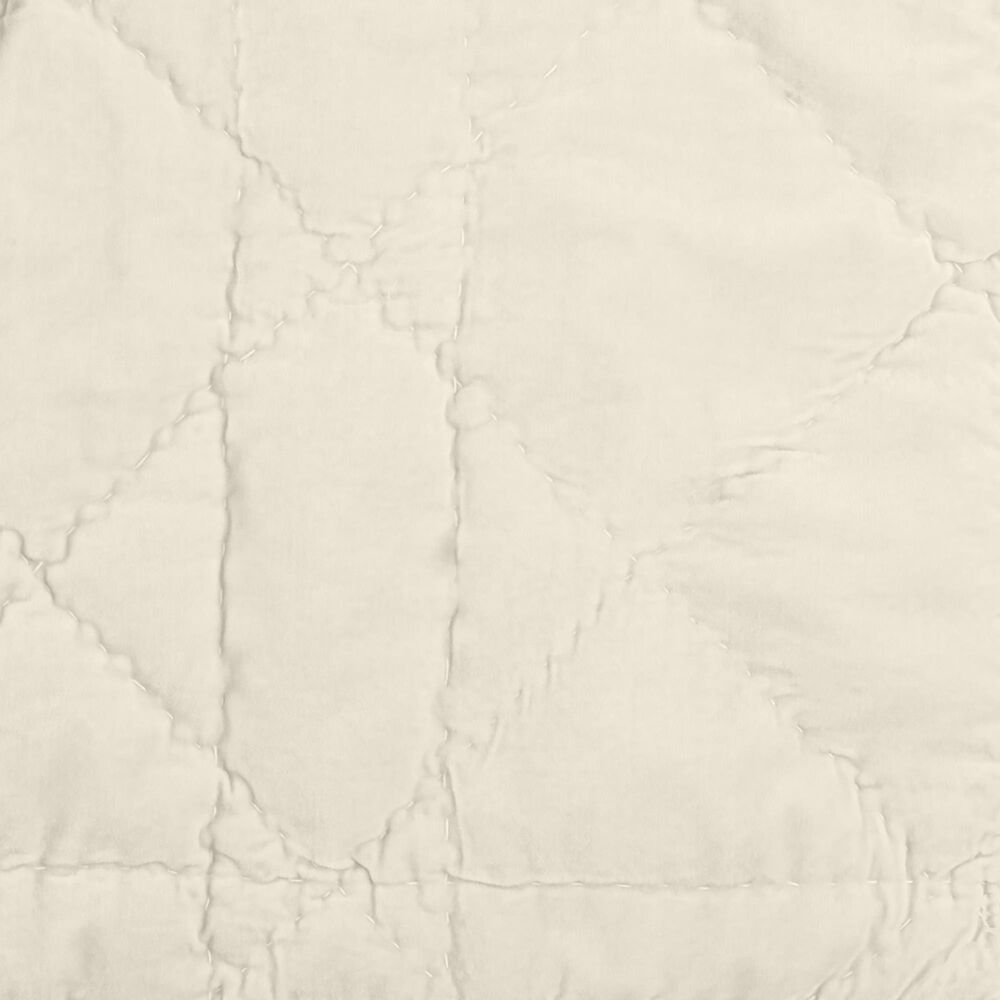 Timberlake 2-Piece Velvet Twin Quilt Set in Cream, , large