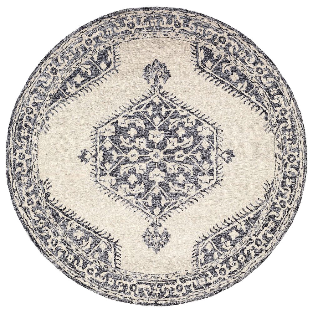 Surya Granada GND-2305 6' Round Black, Gray and Beige Area Rug, , large