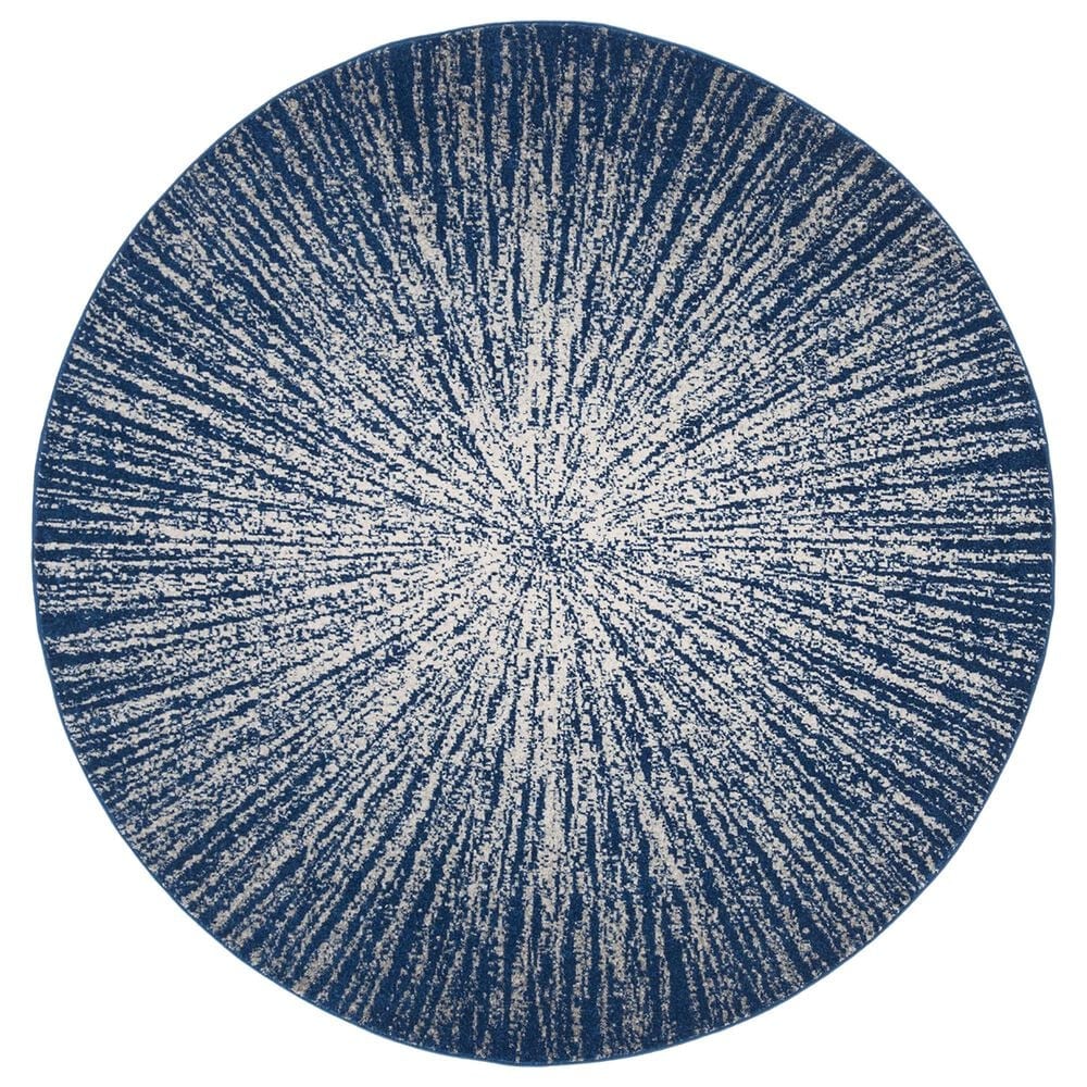 Safavieh Evoke EVK228N 5"1" Round Navy and Ivory Area Rug, , large