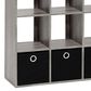 HOMLUX 9-Cube Standing Bookshelf with Bins in Grey, , large