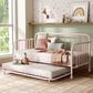 Furniture of America Wren Twin Daybed with Trundle in Pink, , large