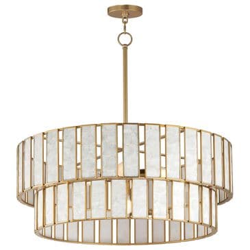 Maxim Lighting Miramar 6-Light Chandelier in Capiz and Natural Aged Brass, , large