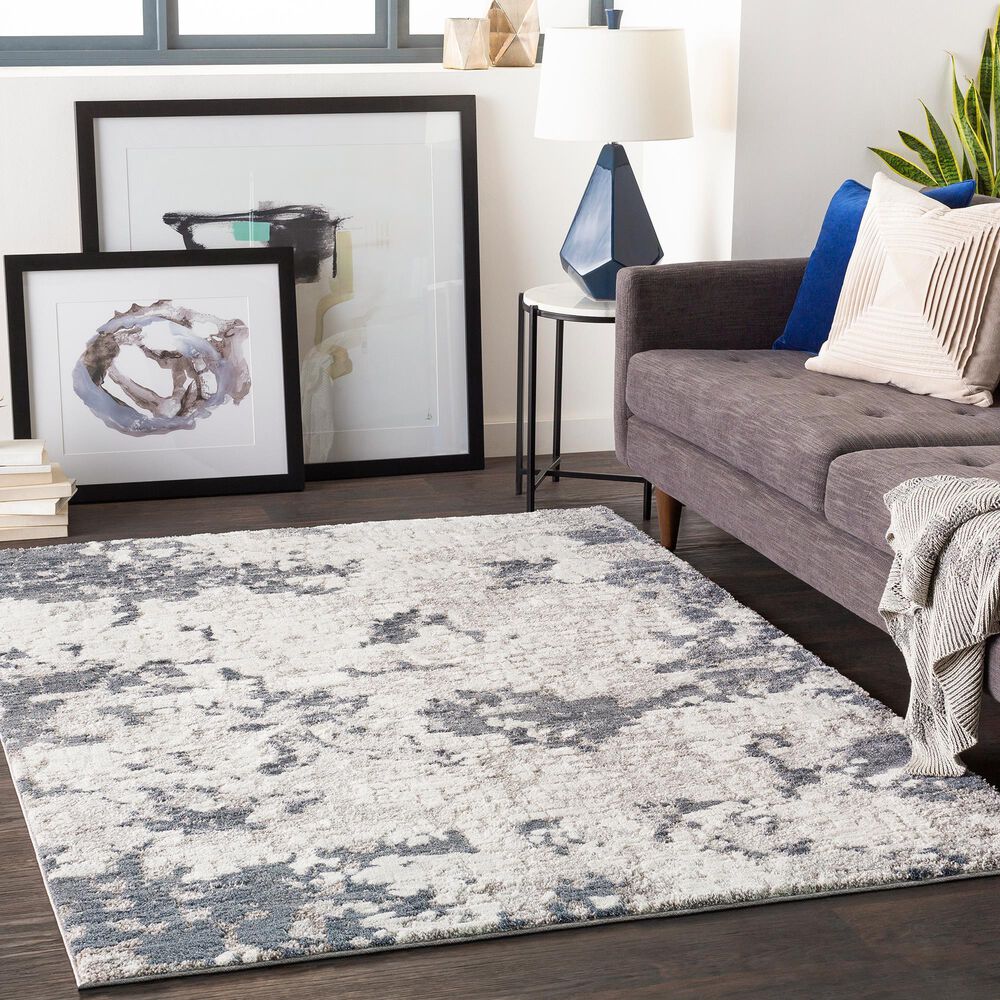 Surya Venice VNE-2300 5&#39;3&quot; x 7&#39;3&quot; Denim, Gray and Ivory Area Rug, , large