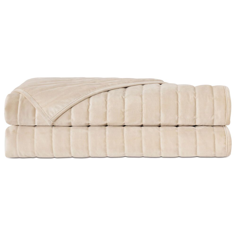 Eastern Accents Adrienne King Channel Quilted Coverlet in Ivory, , large