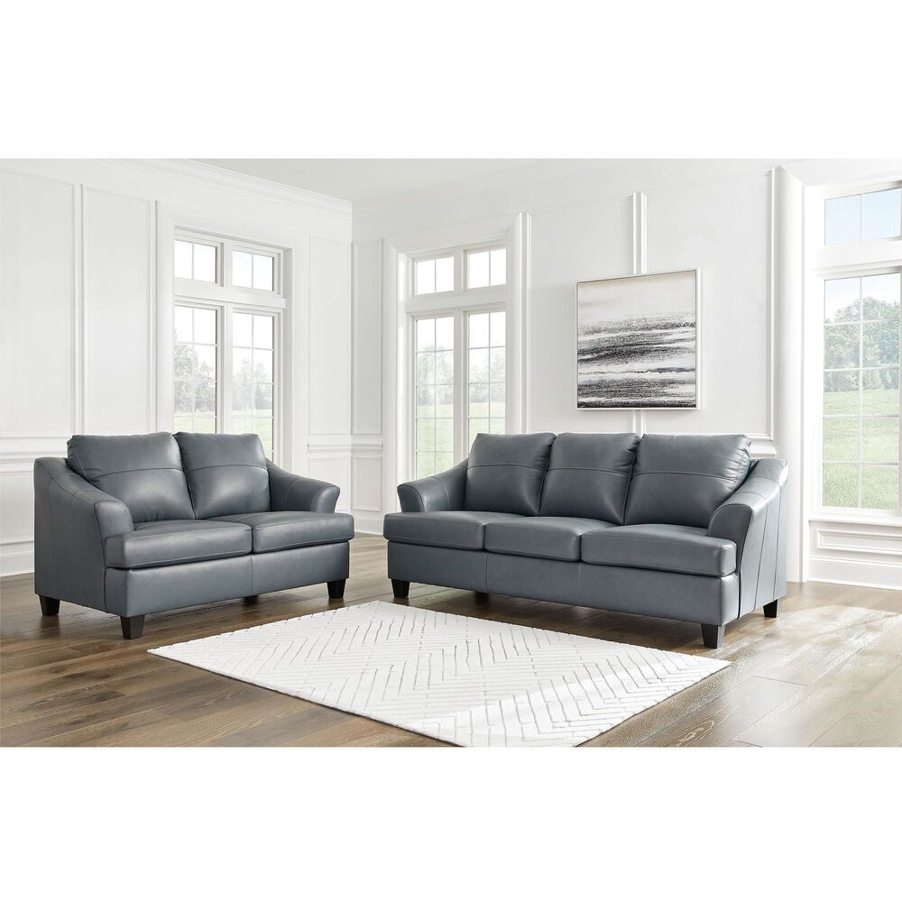 Ashley Genoa Leather Sofa and Loveseat in Steel, , large