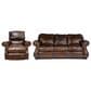 Marlowe Home Stationary Leather Sofa and Power Recliner Set in Chesterfield Cowboy, , large