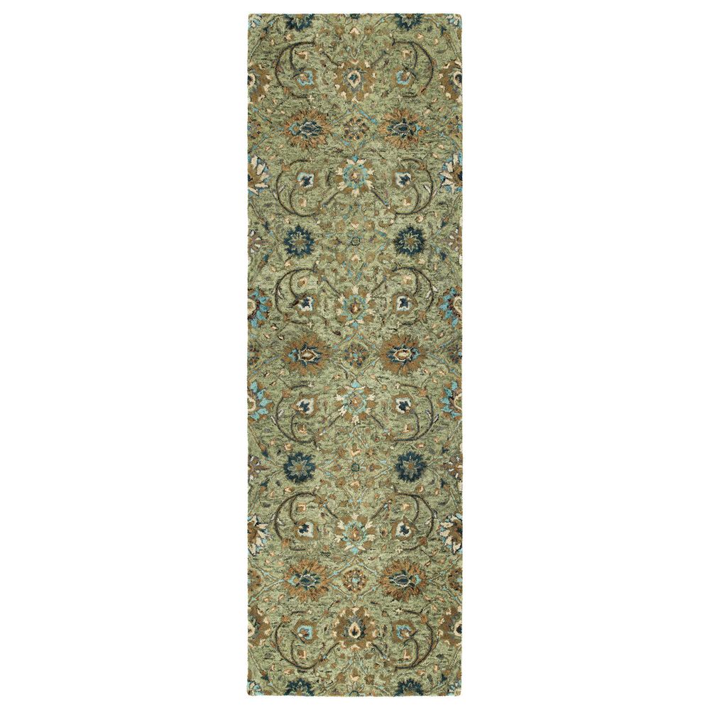 Kaleen Rugs Chancellor 2"6" x 8" Sage, Mustard, Light Brown, Denim and Linen Runner, , large