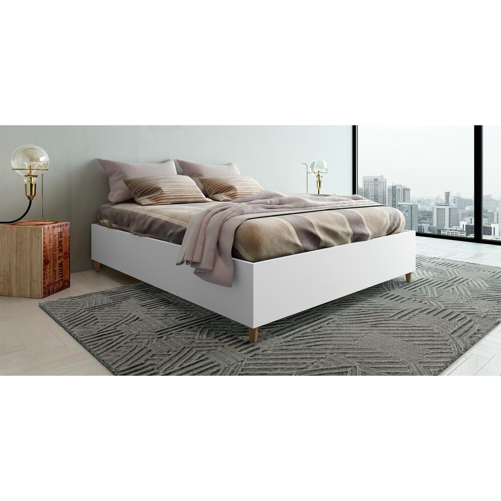 Midtown Concepts Queen Platform Bed in White-Tuscan, , large