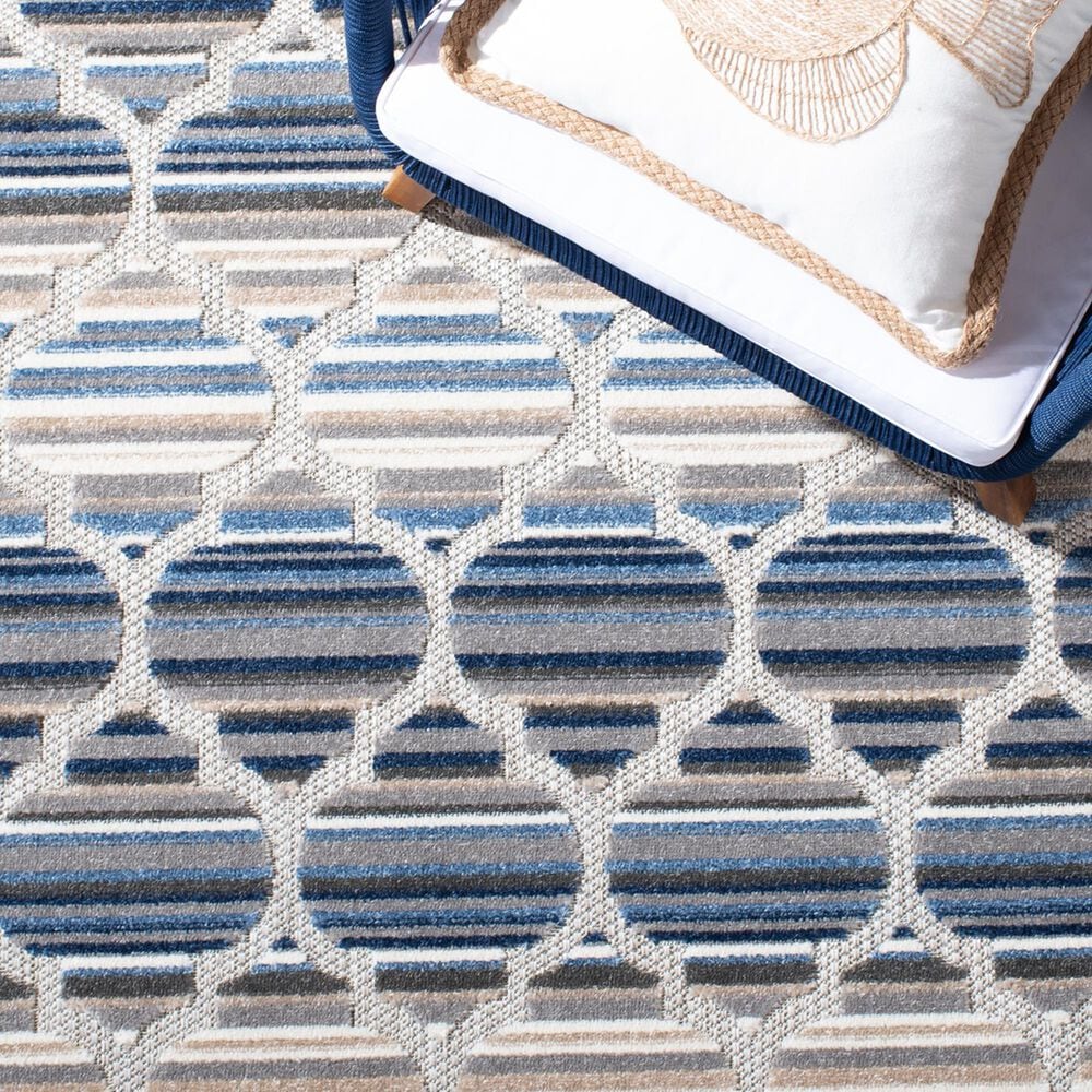 Safavieh Cabana CBN333M 6&#39;7&quot; x 9&#39; Blue and Grey Indoor/Outdoor Area Performance Rug, , large