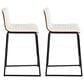 Lumisource Mason Mara Counter Stool with White Cushion in Black and Walnut (Set of 2), , large