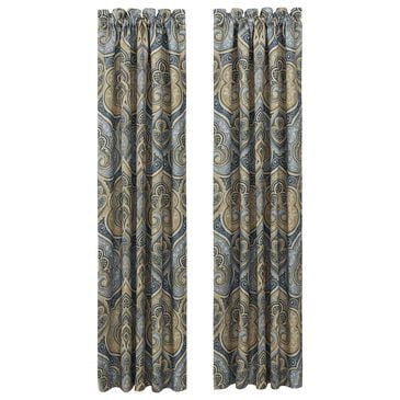 Royal Court Messina 84" x 50" Window Panel Pair in Navy Blue and Gold, , large