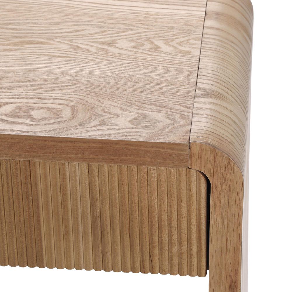 Hearth and Haven 3-Drawer Console Table with Open Shelf in Brown, , large