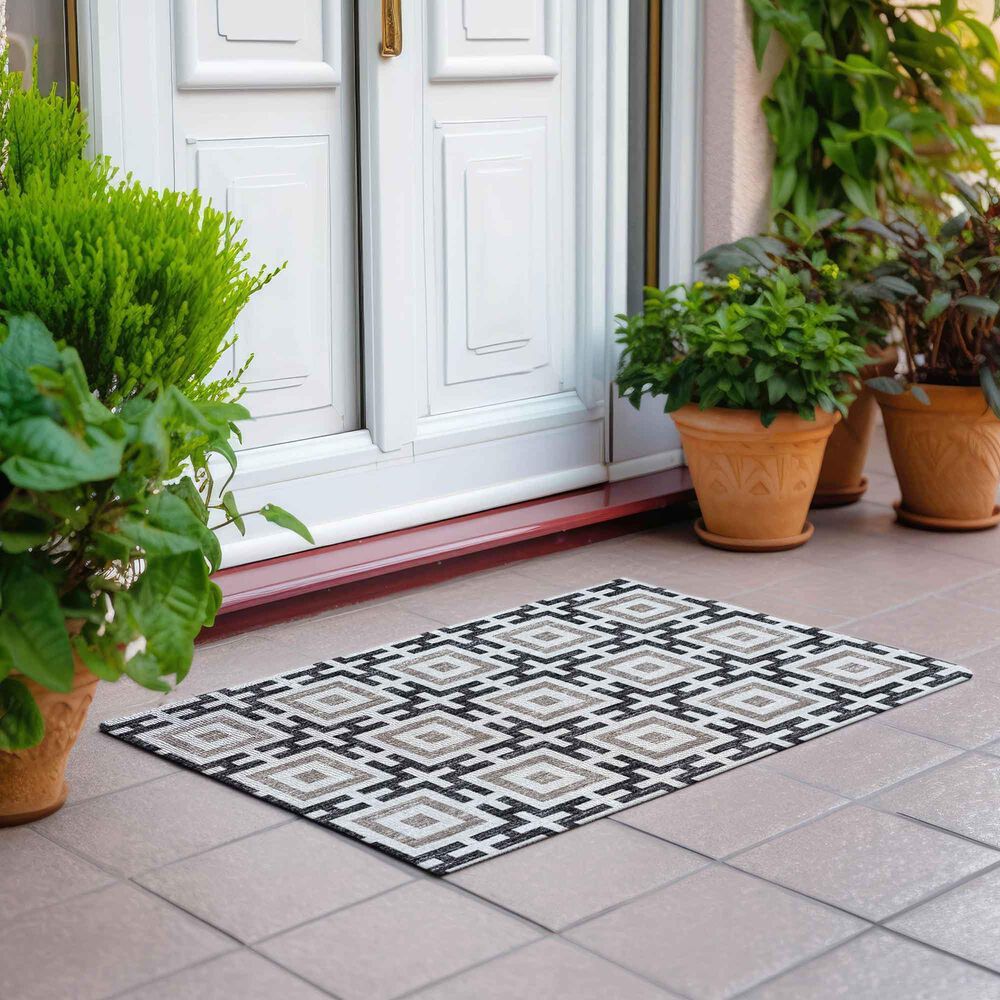 Dalyn Rug Company Marlo 1&#39;8&quot; x 2&#39;6&quot; Black Indoor/Outdoor Area Rug, , large