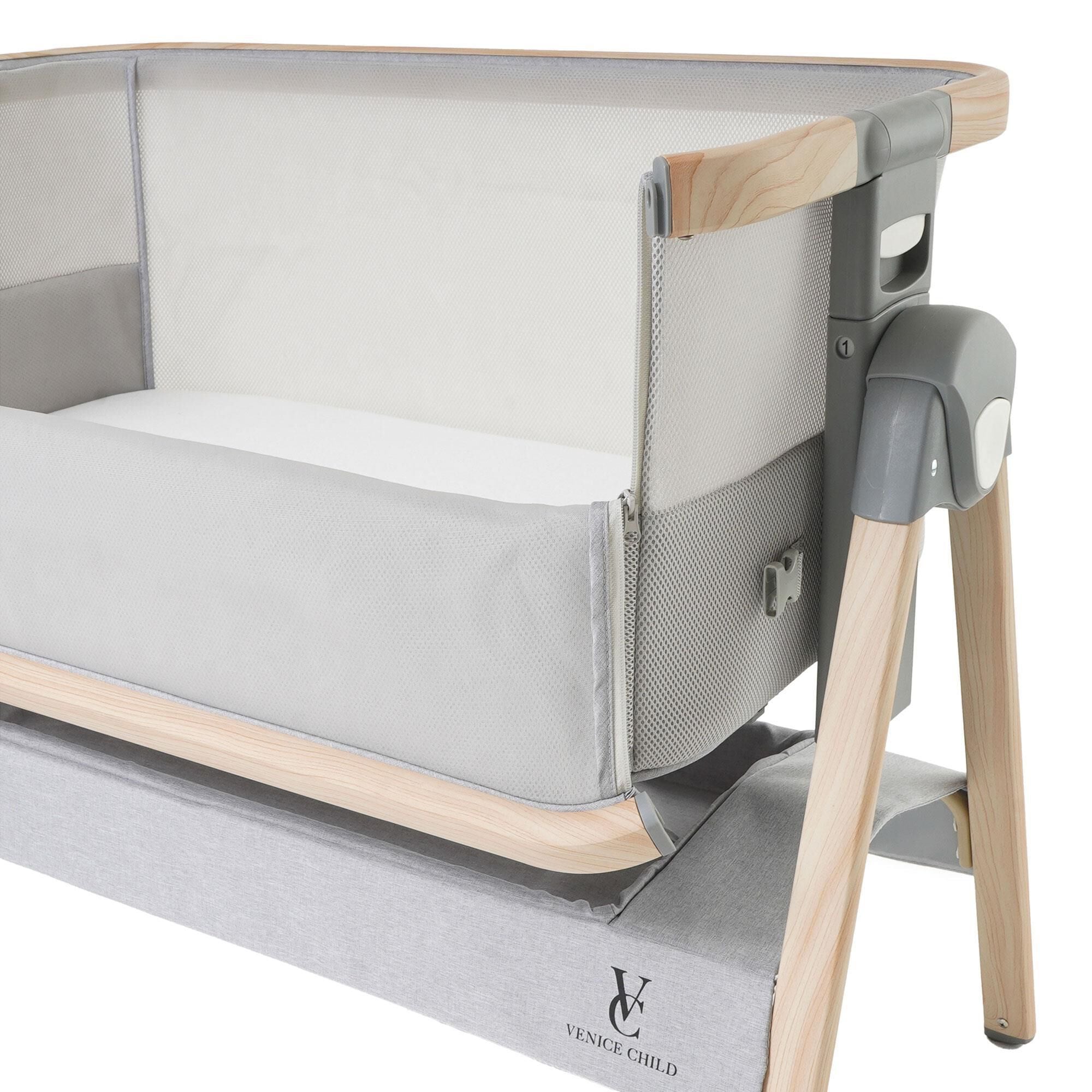 Venice Child California Dreaming Bedside Bassinet in Gray Wood NFM