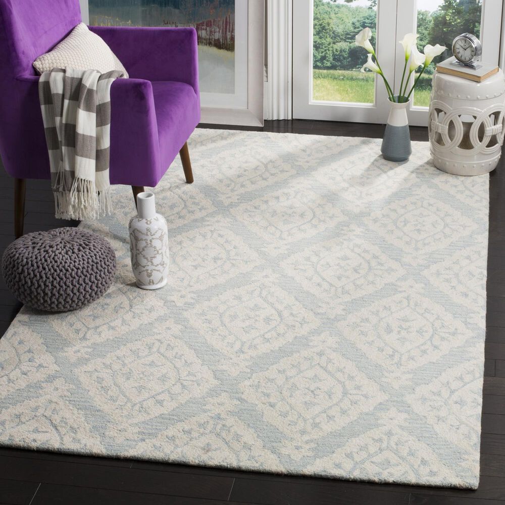 Safavieh Micro-Loop 8&#39; x 10&#39; Light Blue Area Rug, , large