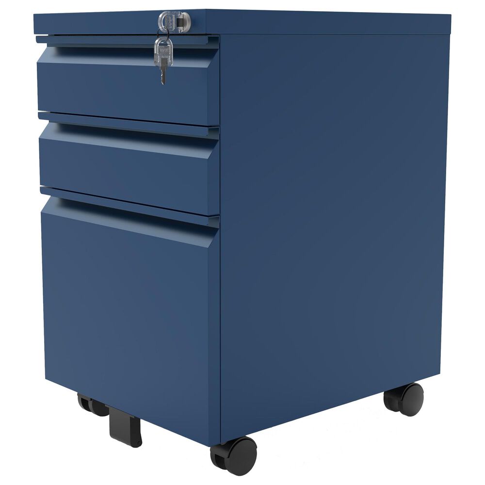 Furniture of America Crenshaw File Cabinet in Navy Blue, , large