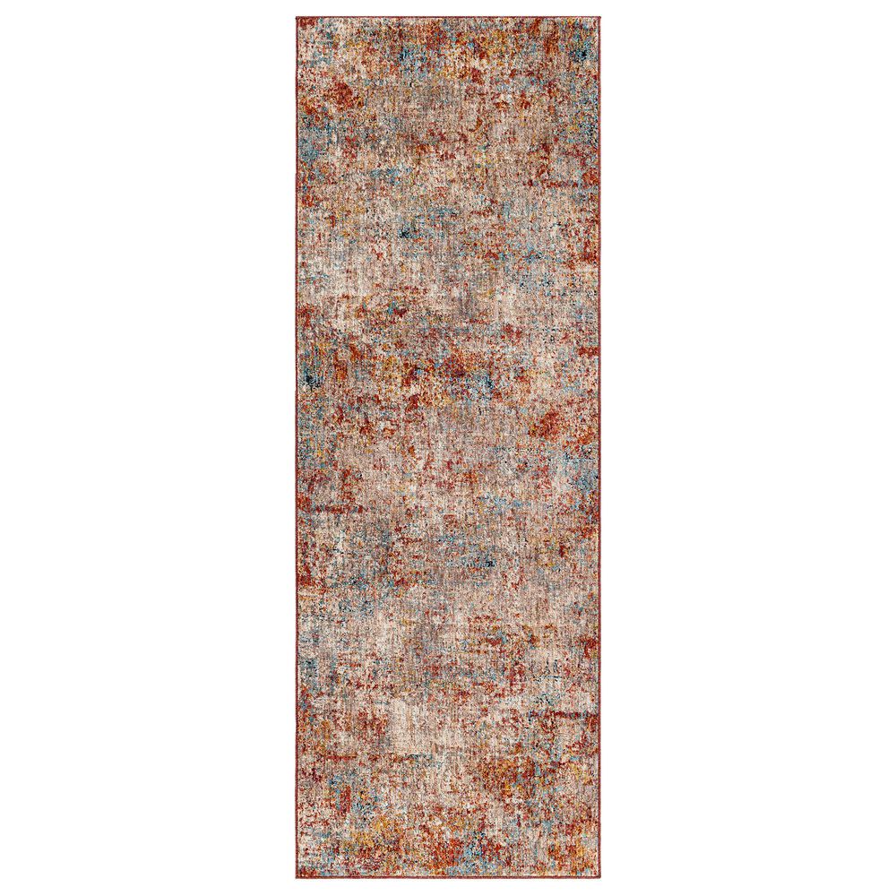 Surya Mirabel MBE-2300 2"7" x 10" Peach, Orange, Cream, Brown, Saffron and Denim Runner, , large