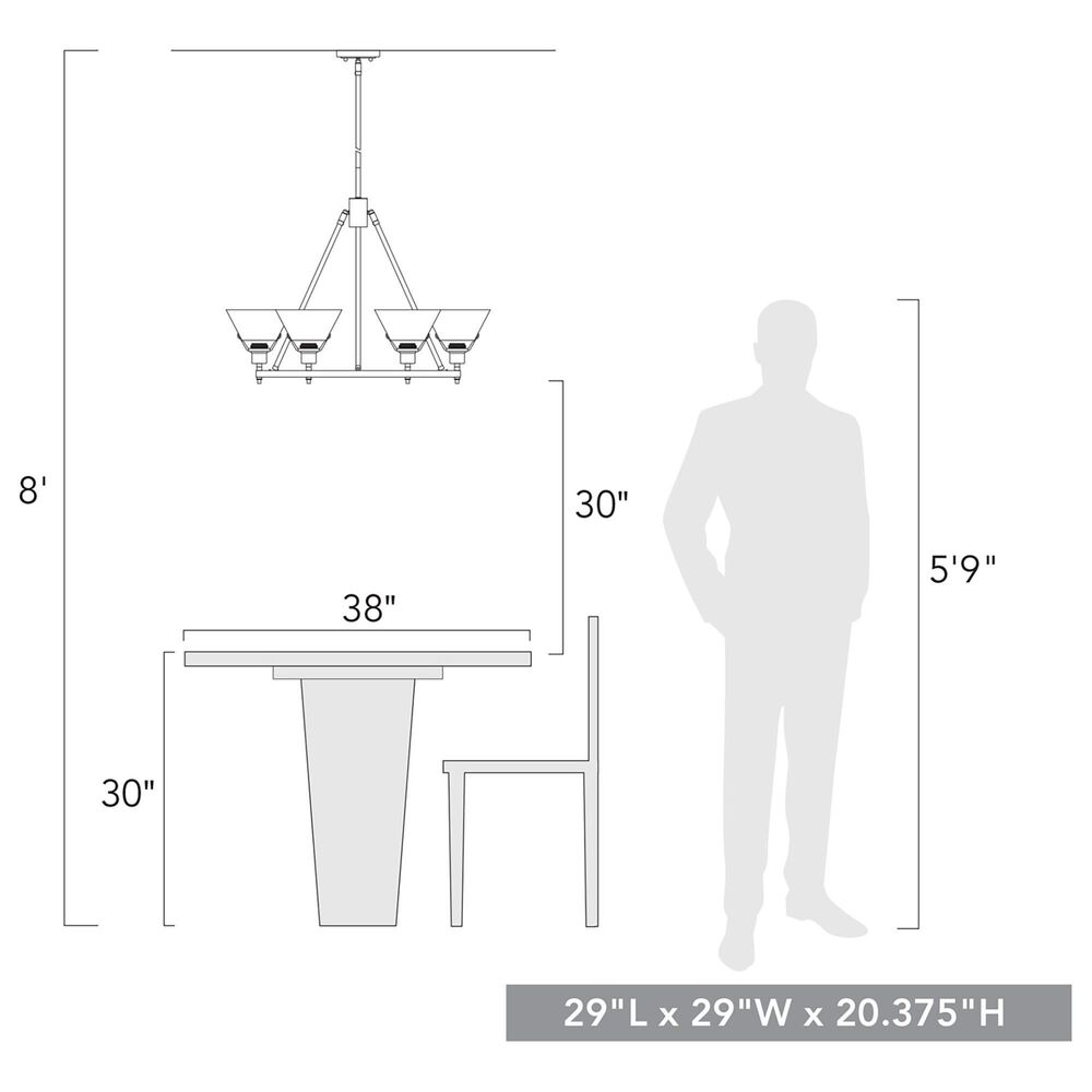 Golden Lighting Orwell 6-Light Chandelier in Matte Black, , large