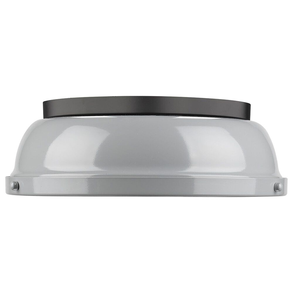 Golden Lighting Duncan 14&quot; Flush Mount in Matte Black and Glossy Gray, , large