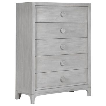 Urban Home Boho Chic 5 Drawer Chest in Washed White, , large