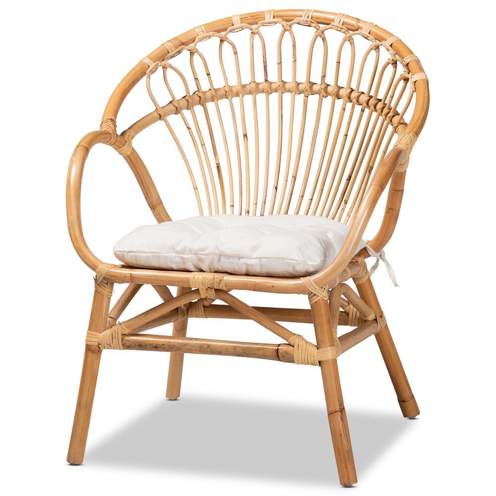 Baxton Studio Benicia Arm Chair in Natural Brown, , large
