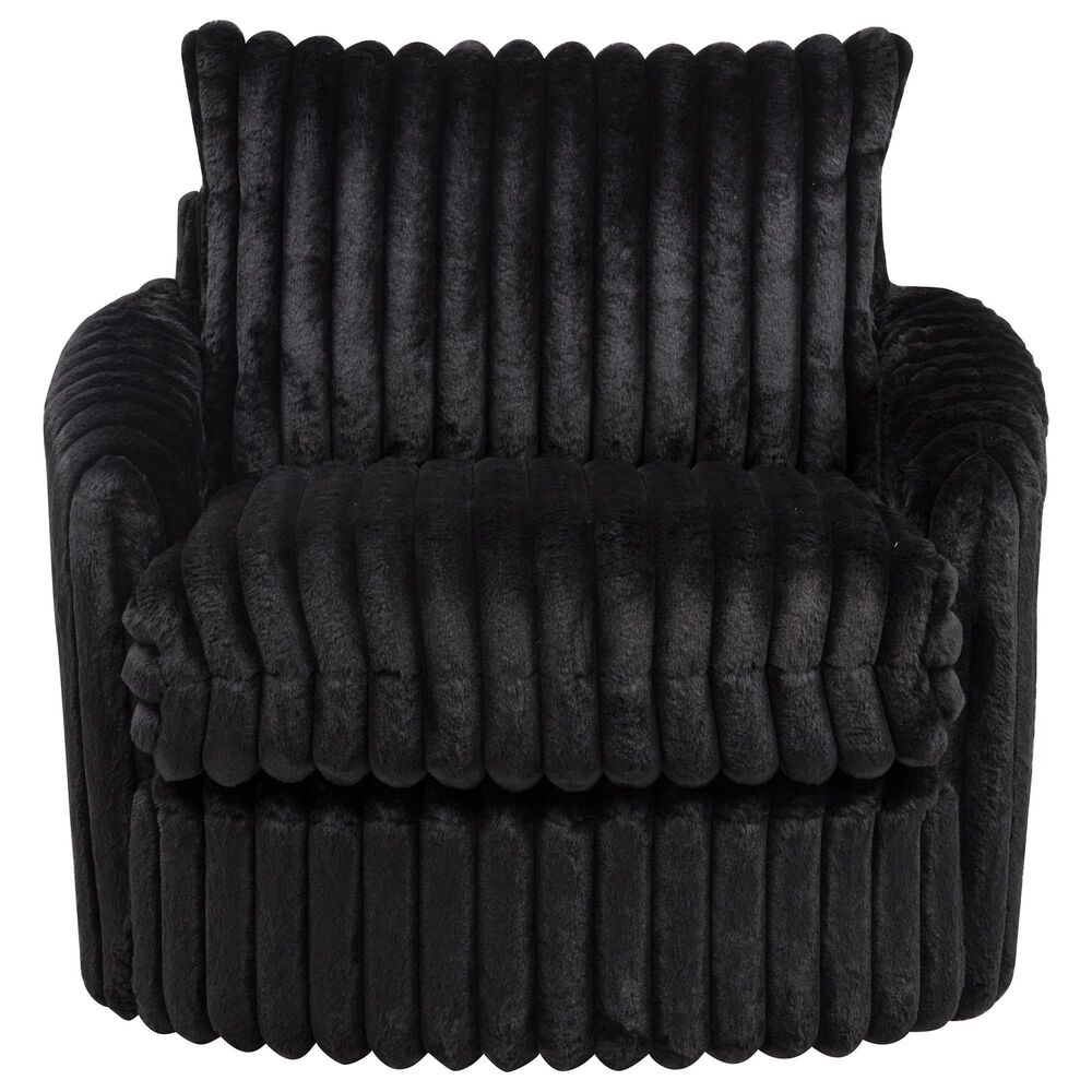 Coaster Sarco Swivel Accent Arm Chair in Black, , large
