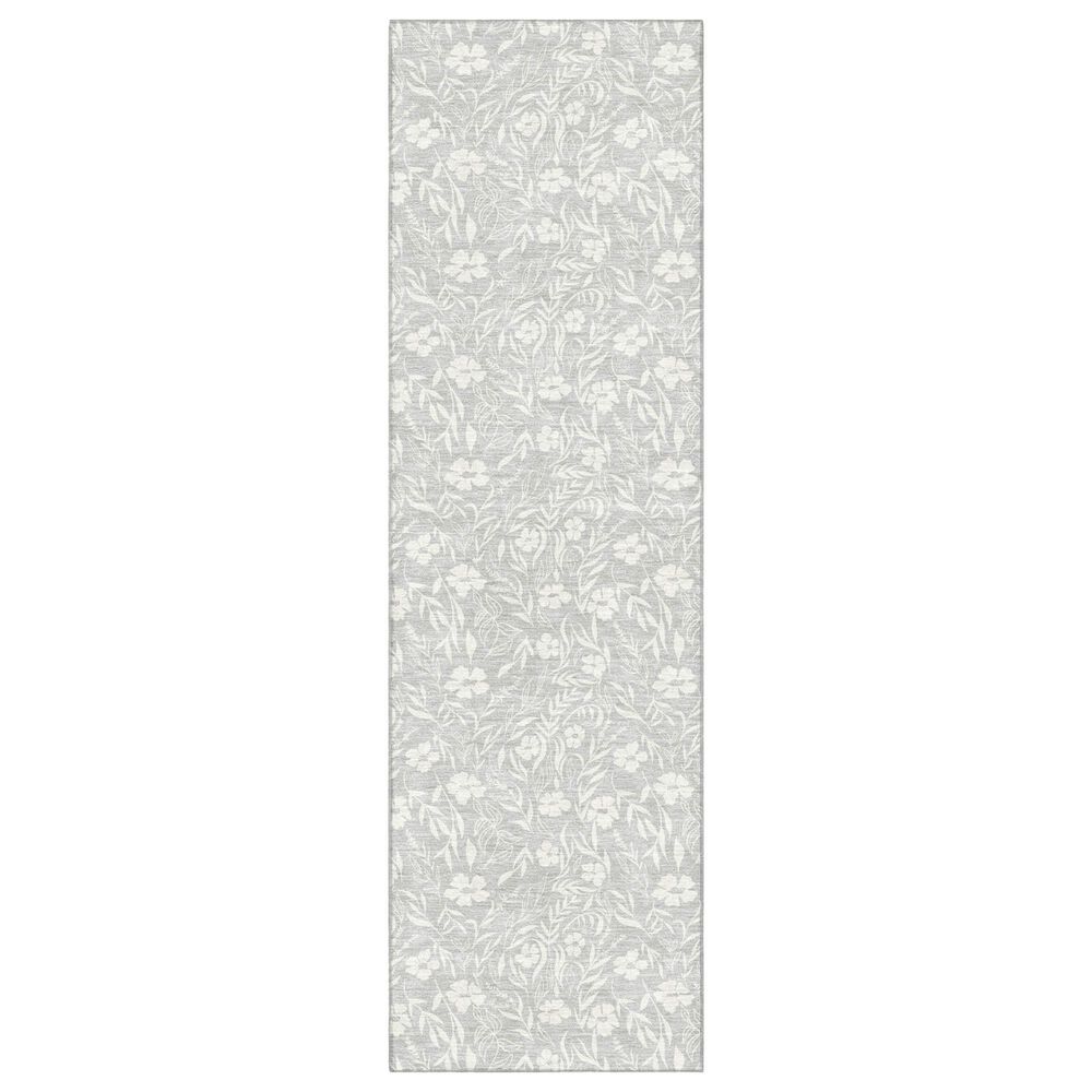 Dalyn Rug Company Soft Essentials Floral Silver 2"3" x 7"6" Indoor/Outdoor Runner, , large