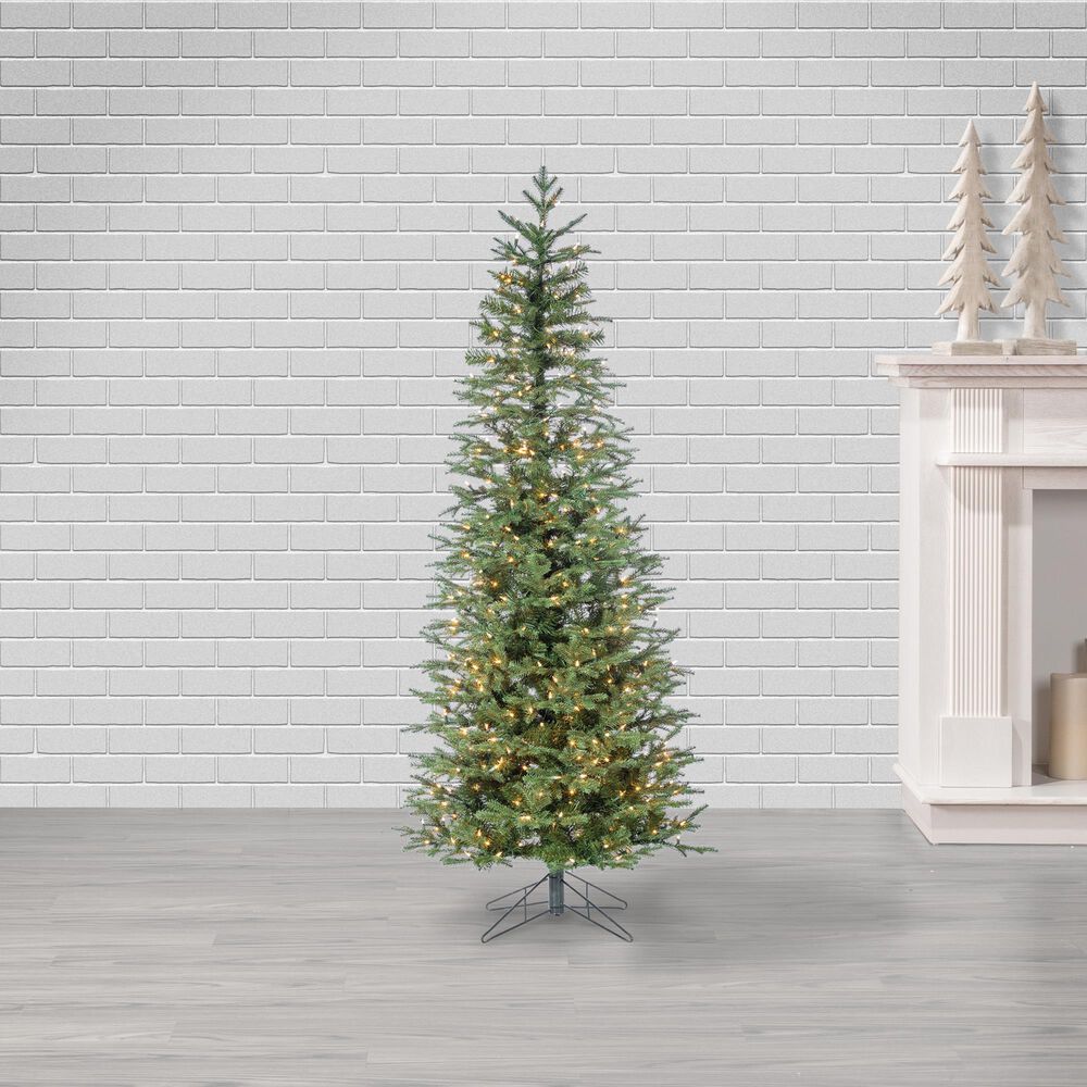 The Gerson Company 4&#39; Pre-Lit Artificial Natural Cut Narrow Jackson Pine with White Lights in Green, , large