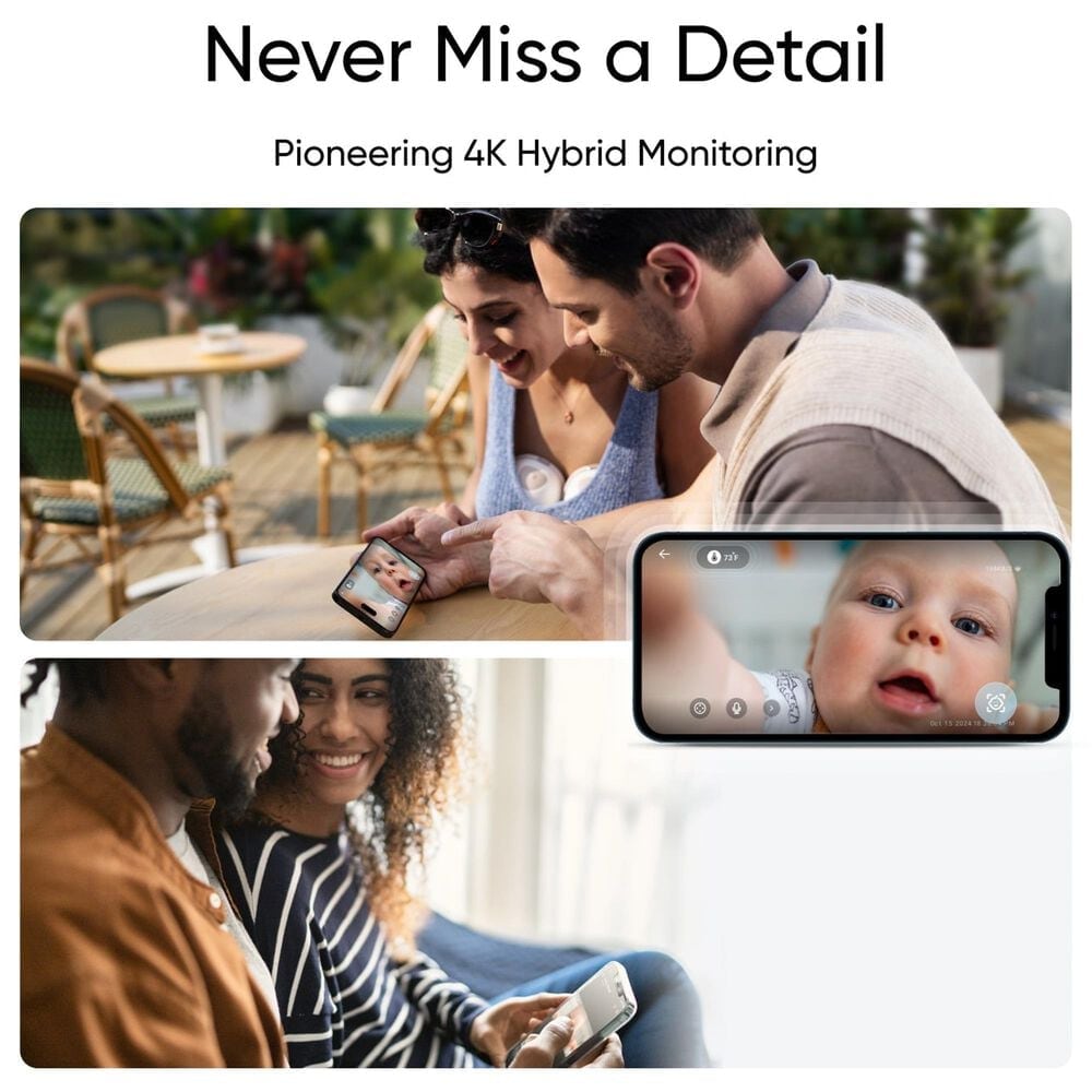 eufy E21 Baby Monitor with 4K Camera and Charging Base in White, , large