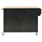 HOMLUX 54" Kitchen Island Cart with Solid Wood Top and Locking Wheels in Black, , large