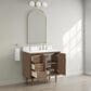37B Mertola 36" Single Bathroom Vanity Cabinet in Walnut Drift with White Composite Stone Top and Backsplash, , large