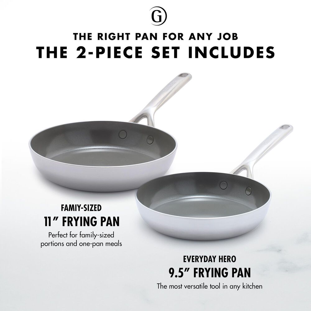 Green Pan GP5 10" and 12" Frypan Set in Stainless Steel, , large
