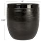 Creative Coop Embossed Textured Stoneware Planter in Black, , large