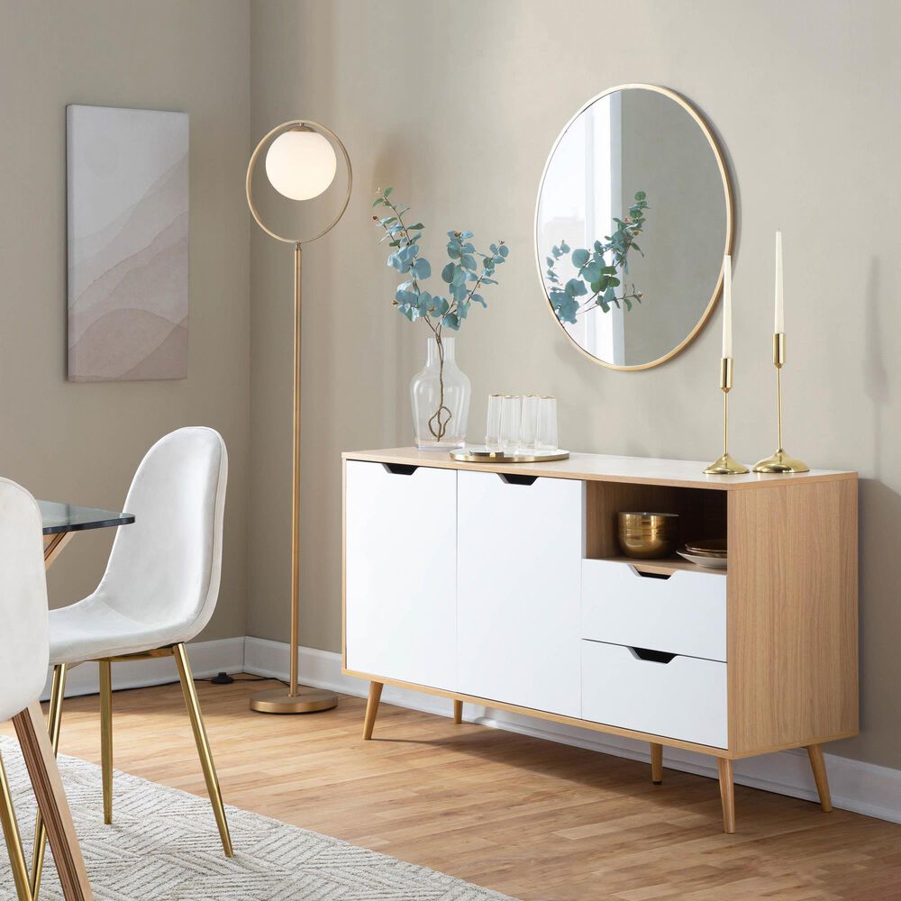 Grandview Gallery Moon Floor Lamp in Gold, , large
