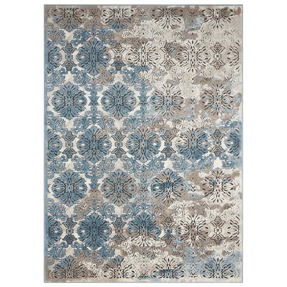 Nourison Karma KRM05 9&#39;3&quot; x 12&#39;9&quot; Blue and Ivory Area Rug, , large