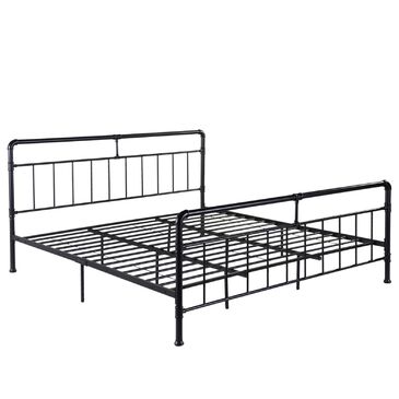 Noble House Mowry King Metal Platform Bed in Flat Black, , large
