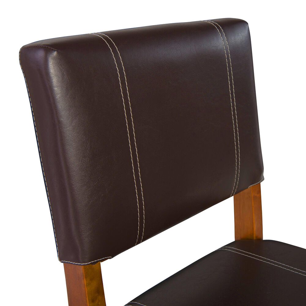 Linon Home Decor Milano Counter Stool with Brown Cushion in Walnut, , large