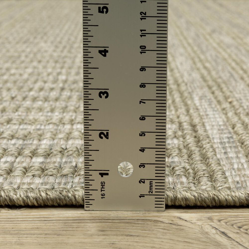 Oriental Weavers Tortuga TR02A 1&#39;10&quot; x 7&#39;6&quot; Beige and Black Runner, , large
