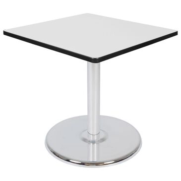 Regency Global Sourcing Cain 30" Square Dining Table in White and Chrome - Table Only, , large