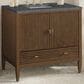 James Martin Vanities Myrrin 36" Vanity in Mid-Century Walnut with 3 cm Parisien Bleu Quartz Top, , large