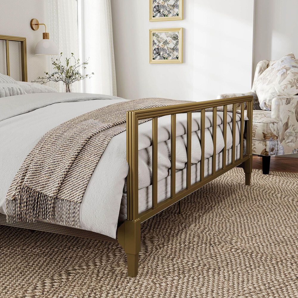 Furniture of America Blair King Slat Bed in Gold, , large