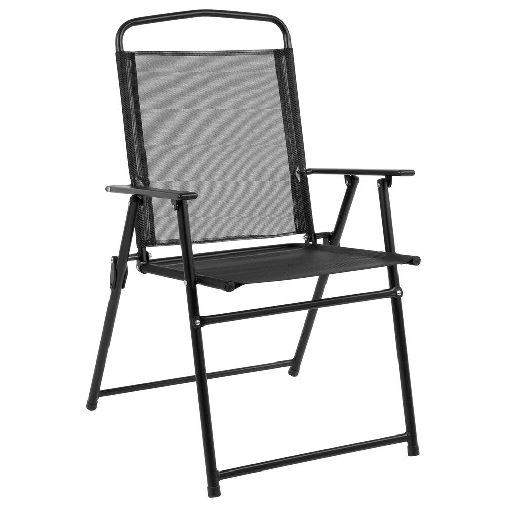 Flash Furniture Nantucket 6-Piece Patio Garden Set in Black, , large
