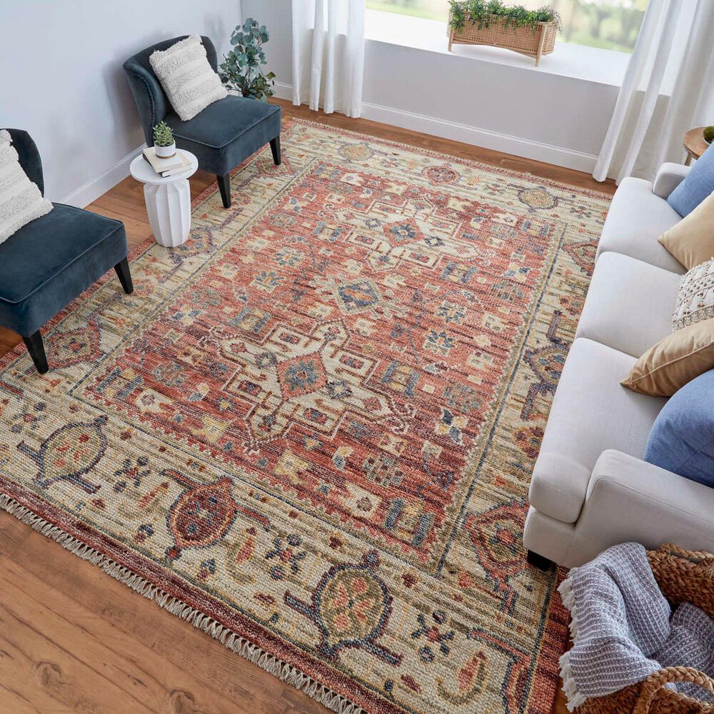 Feizy Fillmore 3&#39; x 5&#39; Rust and Beige Area Rug, , large
