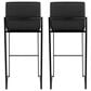 Lumisource Fuji Stackable Barstool with Black Faux Leather Cushion in Black (Set of 2), , large
